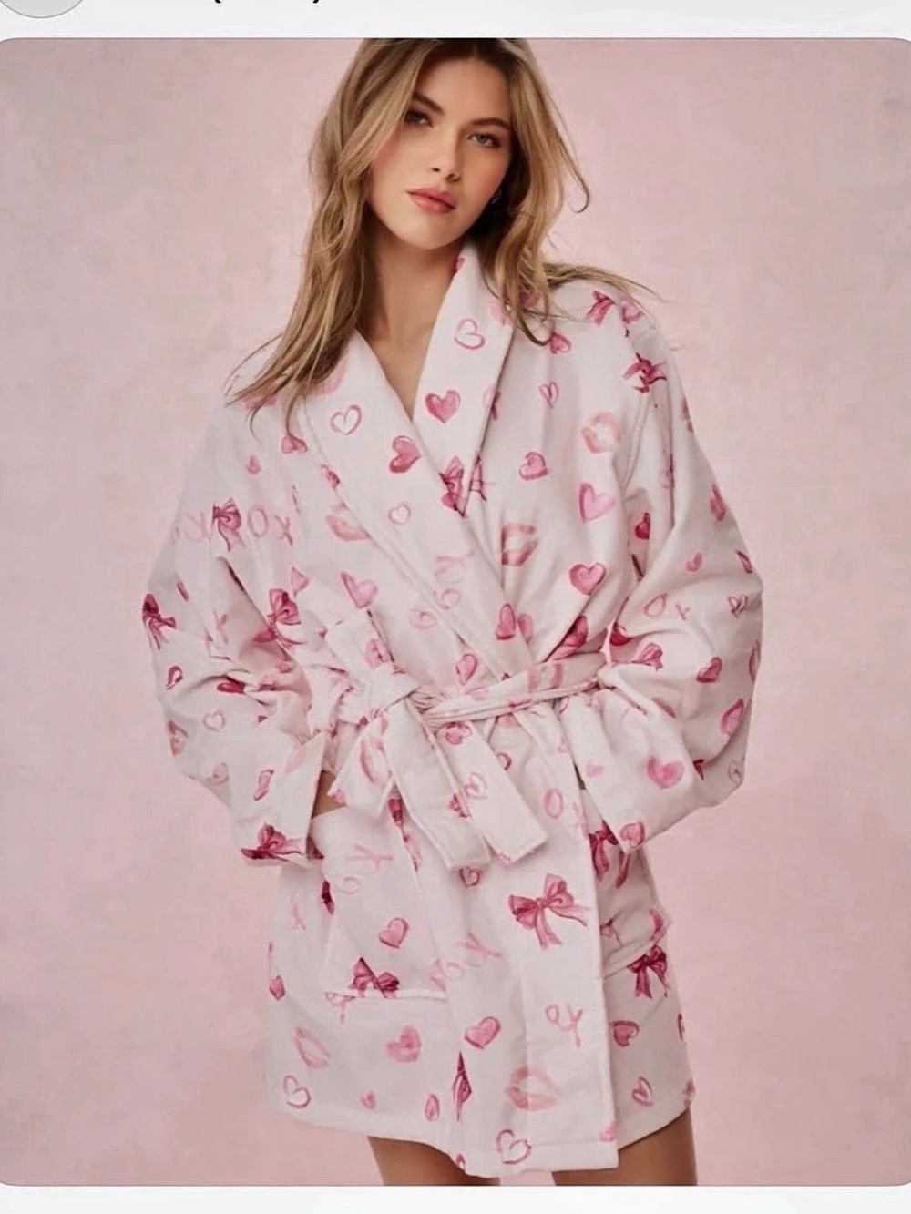 LoveShackFancy Indie Cotton Bath Robe blushing kisses